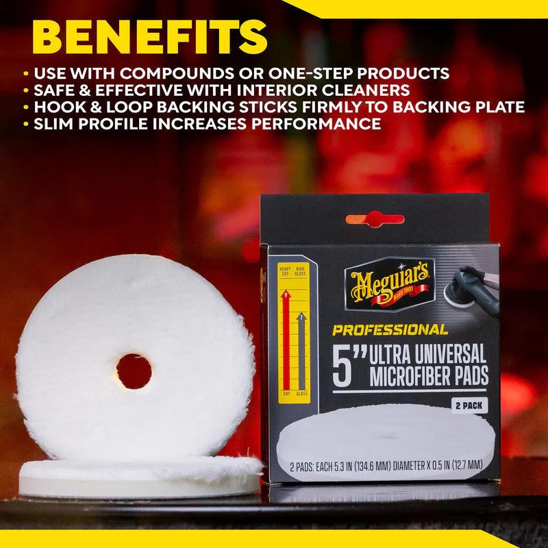 Meguiar's Professional Ultra Universal Microfiber Pads, M5MFP2 - 5" (2 pack)