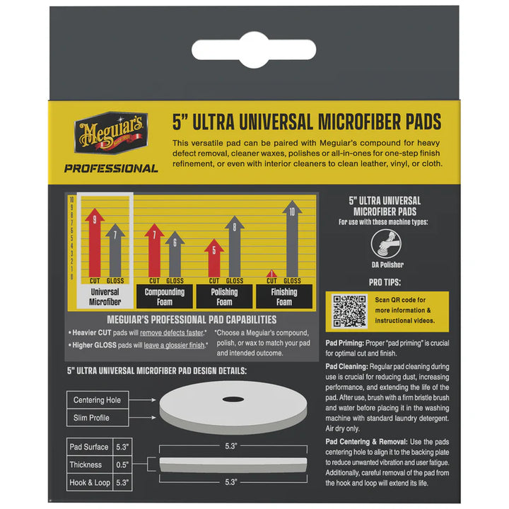 Meguiar's Professional Ultra Universal Microfiber Pads, M5MFP2 - 5" (2 pack)